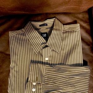 Gap dress shirt. Tan and sage striped.